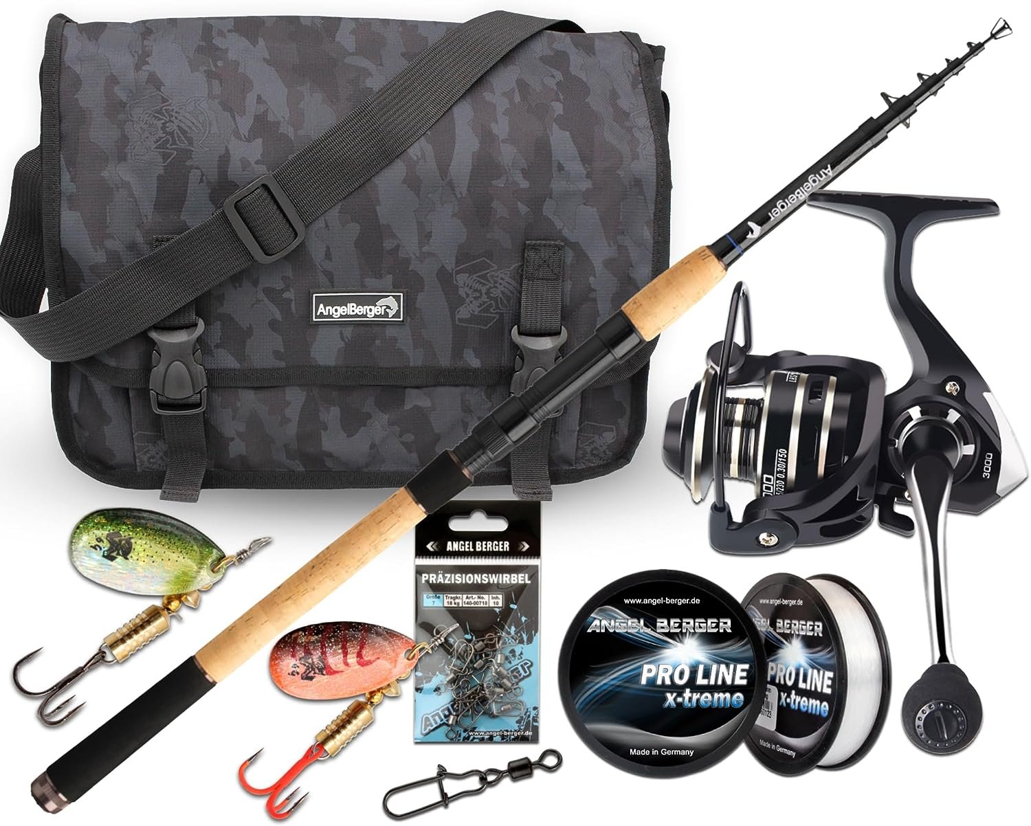 BNTTEAM Portable Fishing Spinning Rod and Reel Combo set Carbon
