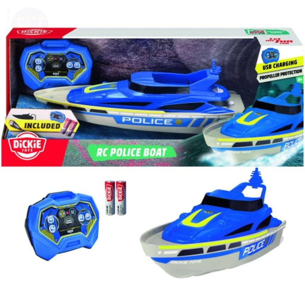 Dickie Toys - RC Police Boat - Remote Controlled Toy Boat in Police ...